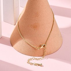 調節可能なラックメッキ真鍮カーブチェーンブレスレット女性用  カドミウムフリー＆鉛フリー  901ステンレススチール留め具  長持ちメッキ  18KGP本金メッキ  6-3/4インチ（17cm）&nbsp;BJEW-G735-18G