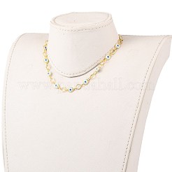 Brass Horse Eye Link Chain Necklaces&nbsp;NJEW-JN03161-01
