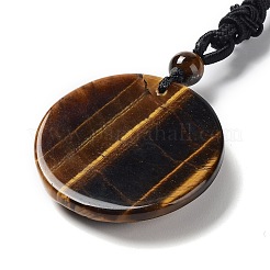 Natural & Synthetic Mixed Stone Tree of Life Pendant Necklace with Nylon Rope&nbsp;NJEW-H009-03