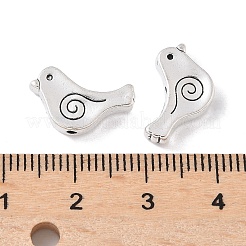 チベット風合金ビーズ  鉛フリー＆カドミウムフリー  鳥  アンティークシルバー  長さ9mm  15 mm幅  厚さ2.5mm  穴：1.5mm&nbsp;X-AB5587Y