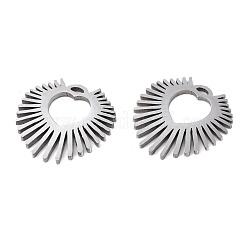 変色しない201ステンレススチールペンダント  レーザー切断  ハート  ステンレス鋼色  15.5x14.5x1mm  穴：1mm&nbsp;STAS-Q240-039P