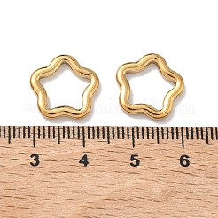 304ステンレススチールリンクリング  スター  イオンプレーティング（ip）  18KGP本金メッキ  14x14.5x2mm  内径：9x10mm&nbsp;STAS-Z184-23G