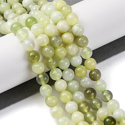 Natural New Jade Round Beads Strands&nbsp;G-O039-16-6mm-02