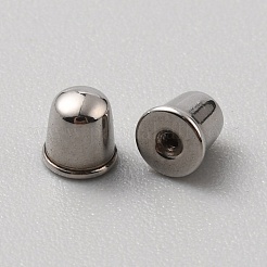 316l サージカルステンレススチール製ピアスキャッチ  ステンレス鋼色  4x4mm  穴：0.8mm&nbsp;STAS-WH0017-047