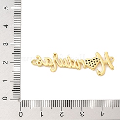 Brass Clear Cubic Zirconia Word Honduras Connector Charms&nbsp;KK-K293-40G-01