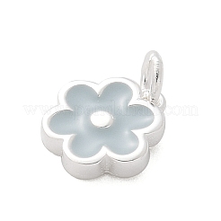 925 Sterling Silver Enamel Flower Charms&nbsp;STER-D300-04S-01