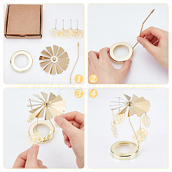 430 and 201 Stainless Steel Rotating Candlestick Tealight Candle Holder&nbsp;DJEW-WH0039-25B-G