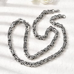 Non-Tarnish 201 Stainless Steel Byzantine Chain Necklaces&nbsp;NJEW-V0292-07