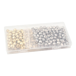 鉄製ベルチャーム 200色2個  プラチナ·ゴールデン  10x10x10mm  穴：3x1mm  100個/カラー&nbsp;IFIN-FS0001-53