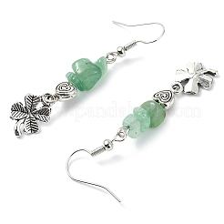 Natural  Green Aventurine Chip Dangle Earrings Set for Women&nbsp;EJEW-JE06249-01