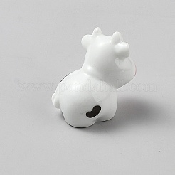 樹脂製の牛の置物飾り  マイクロ風景の家のデスクトップの装飾  ホワイト  19.5x29x28mm&nbsp;DJEW-WH0103-034B