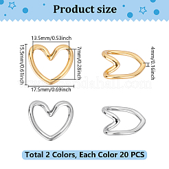 40Pcs 2 Colors 304 Stainless Steel Linking Rings&nbsp;STAS-UN0064-83