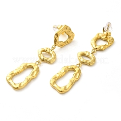 304ステンレススチールダングルスタッドピアス  ロングドロップイヤリング  ゴールドカラー  52x13mm&nbsp;EJEW-D104-01B-G