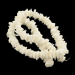 チップ天然染色シーシェルビーズ連売り  シェルの破片  ホワイト  2~6x5~16x2~5mm  穴：1mm  約168個/連  16.1インチ&nbsp;X-SSHEL-Q295-22A