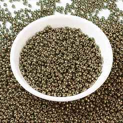 MIYUKIラウンドロカイユビーズ  日本製シードビーズ  8/0  （rr307)ダークトパーズゴールド光沢  3mm  穴：1mm  約19000~20500個/ポンド&nbsp;SEED-G008-RR0307