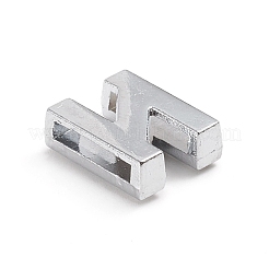 合金スライドチャーム  クリスタルラインストーン付き  DIYクラフトジュエリー作成用  文字L  プラチナ  文字.n  14x11.5x5mm  穴：2x11mm&nbsp;ALRI-WH0005-09N-P