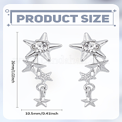 1Pair Star Alloy Crystal Rhinestone Dangle Stud Earrings for Women&nbsp;EJEW-LP0003-79
