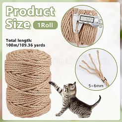100M Jute Twisted Cord&nbsp;OCOR-WH0078-470A