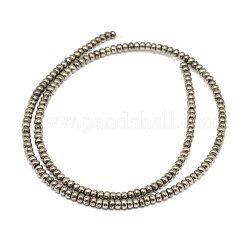 ロンデル天然黄鉄鉱ビーズ連売り  4x3mm  穴：1mm  約200個/連  15.7インチ&nbsp;G-I126-12-4x3mm