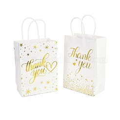 2 Styles Gold Stamping Thank You Paper Gift Bags with Handles&nbsp;TH-CBA170C-01