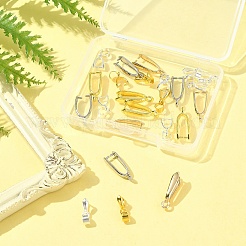 24個 6スタイルラックメッキ真鍮アイスピックピンチベイル  長持ちメッキ  ミックスカラー  10~18x5.5~8x3~4mm  穴：1.6mm  ピン：0.8~1mm  4個/スタイル&nbsp;KK-FS0001-64