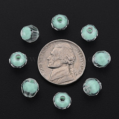 透明なアクリルビーズ  二層ビーズ  多面カット  ラウンド  アクアマリン  8x7.5mm  穴：2mm  約2000個/500g&nbsp;TACR-S152-17A-SS2111