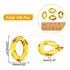 Leopard Print Pattern Resin Linking Rings&nbsp;FIND-AR0003-06