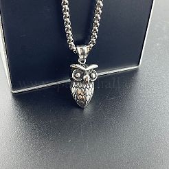Vintage Owl Pendant Punk Necklace 304 Stainless Steel Unisex Jewelry Accessory&nbsp;AR8144