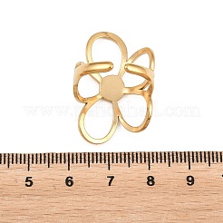 Flower 304 Stainless Steel Cuff Open Rings for Women&nbsp;LS-RJEW-T030-01G