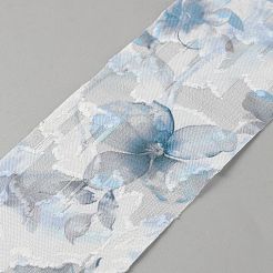 ポリエステルプリントのバラの花のリボン  服飾用  ライトブルー  2インチ（50mm）  約5.47ヤード（5m）/ロール&nbsp;OCOR-TAC0016-29