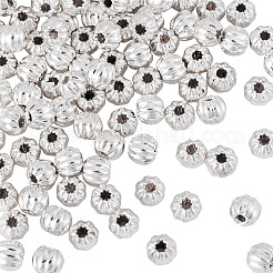 真鍮製カボチャビーズ100個  銀  3mm  穴：0.9mm&nbsp;KK-TA0008-55