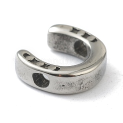 変色しない304ステンレススチールビーズ  馬蹄  ステンレス鋼色  10x9.5x3mm  穴：1.8mm&nbsp;STAS-G244-44P