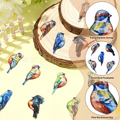 6 Sets 6 Styles Epoxy Resin Pendants&nbsp;RESI-YW0006-38