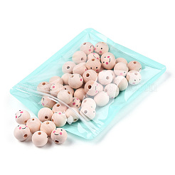マカロン色の陰陽柄の再封可能なプラスチック袋  ジップトップバッグ  セルフシールバッグ  トップシール  長方形  淡いターコイズ  16.9x14x0.15cm  片側の厚さ：2ミル（0.05mm）&nbsp;OPP-N001-01A-05