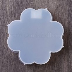 DIY シリコン キャンドル スティック 型  キャンドル作り用  ホワイト  花  12.3x11.8x3.1cm  穴：22mm&nbsp;SIL-Z020-08C
