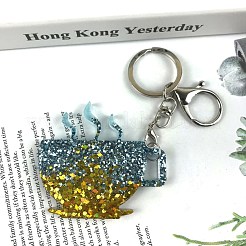 カップ diy ペンダント食品グレードのシリコーン金型  キーホルダー作り  レジン型  UVレジン用  エポキシ樹脂ジュエリー作り  ホワイト  63x69x6mm&nbsp;SIMO-PW0001-357