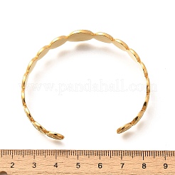 304ステンレススチールサンカフバングル  ゴールドカラー  内径：2-1/4インチ（5.6cm）&nbsp;LS-BJEW-F457-25G