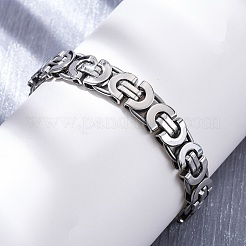 304 Stainless Steel Byzantine Chain Bracelets for Women Men&nbsp;BJEW-R018-22P-02