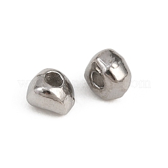 304ステンレススチールビーズ  ステンレス鋼色  長方形  5x4.5x3mm  穴：1.4mm&nbsp;STAS-D394-02A-P