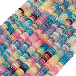 染め加工天然石ホワイトジェイドビーズ連売り  滑らかなロンデル  ミックスカラー  6~6.5x1.5~2mm  穴：0.8mm  約199個/連  14.96''（38センチメートル）&nbsp;GG-CBA47A4-C01-2X6MM