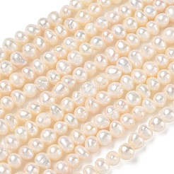 天然養殖淡水パールビーズ連売り  グレード2a++  ポテト  ベージュ  4~5mm  穴：0.6mm  約82~84個/連  13.78''（35センチメートル）&nbsp;PA-CBAC463-11