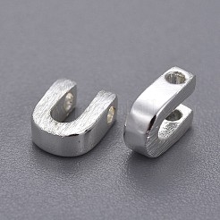 真鍮製チャーム  文字L  文字.u  6x4.5x2mm  穴：1mm&nbsp;LS-KK-P081-U-S