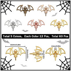 60Pcs 5 Colors Alloy Pendants&nbsp;FIND-SC0007-26