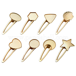 8 個 8 スタイル合金アリゲーターヘアクリップ検索  カボションのセッティング  DIYヘアアクセサリー作りに  ゴールドカラー  70~80x25~38mm  1個/スタイル&nbsp;PHAR-CJ0001-03
