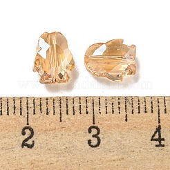 電気メッキガラスビーズ  多面カット  パール光沢メッキ  ペンギン  サドルブラウン  8x6.5x4.5mm  穴：1mm&nbsp;EGLA-A041-01-PL03