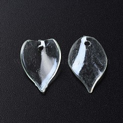 透明なアクリルビーズ  ABカラー  花びら  淡緑色  21x14x1mm  穴：2mm  約2300個/500g&nbsp;MACR-S373-103-C04