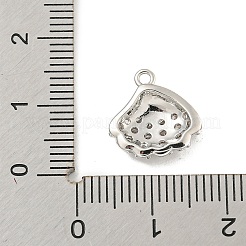 Rack Plating Brass Micro Pave Clear Cubic Zirconia Charms&nbsp;KK-P277-10P