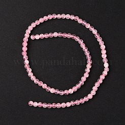 天然マダガスカルは、クォーツビーズstradsローズ  グレードAB  ラウンド  4mm  穴：0.8mm  約90個/連  14.96''（38センチメートル）&nbsp;G-D655-4mm