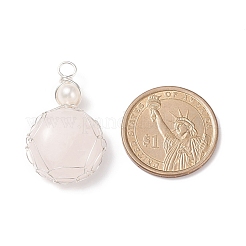 Natural Rose Quartz Pendants&nbsp;PALLOY-JF01790-02