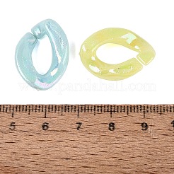 不透明プラスチッククイックリンクコネクター  ツイスト  ABカラーメッキ  ミックスカラー  23x17x5mm  内径：13x6.5mm  約715個/500g&nbsp;KY-Q010-16